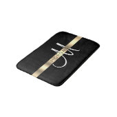 Naam & Groot Monogram, Wit Zwart Goud Badmat (Gekanteld)