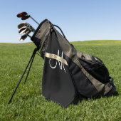 Naam & Groot Monogram, Wit Zwart Goud Golfhanddoek (Groen)