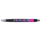 Naam gymnast paarse glitter zebra stripes pen (Voorkant)