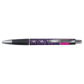 Naam gymnast paarse glitter zebra stripes pen (Achterkant)