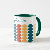 Naam halfcirkel geometrisch vormpatroon mok (Voorkant rechts)