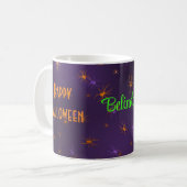 Naam, Halloween Creepy Oranje Spiders 11oz Koffiemok (Voorkant links)