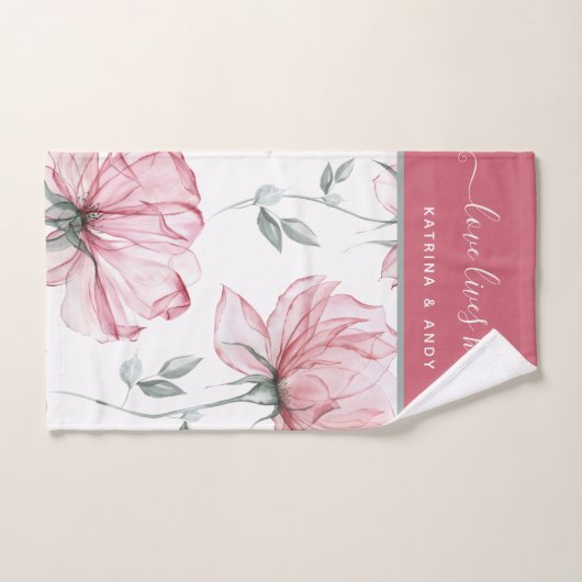 Naam handdoek "Liefde woont hier"  (Handdoek)