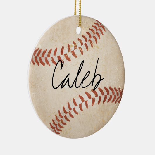  naam Handtekening Baseball Ornament (Rechts)