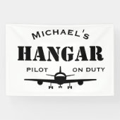 Naam Hangar, Vliegtuig, Pilot on Duty, Luchtvaart Spandoek (Horizontaal)