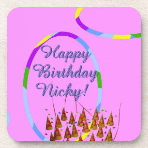 Naam Happy Birthday Bier Onderzetter