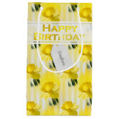 Naam "Happy Birthday" Gele affodils Fotografie Klein Cadeauzakje (Voorkant)