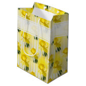 Naam "Happy Birthday" Gele affodils Fotografie Medium Cadeauzakje (Achterkant Gekanteld)