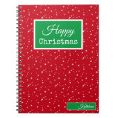 Naam, Happy Christmas Rood en Groen Notitieboek (Voorkant)