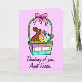 Naam  Happy Easter Eggs, Bunny en Bow Feestdagen Kaart (Voorkant)