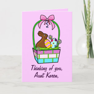 Naam  Happy Easter Eggs, Bunny en Bow Feestdagen Kaart