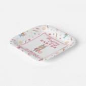 Naam, Happy Easter Spring 7-in Vierkant Papier Bor Papieren Bordje (Gebogen)