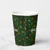 Naam, Happy Halloween Crescent Moons Patroon Papieren Bekers (Rechts)