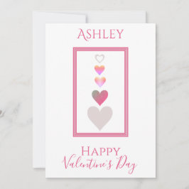 Naam Happy Valentine's Day Modern Hearts Cute Feestdagenkaart