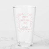 Naam Happy Valentines Day Snoep Pattern Pint Glass Glas (Achterkant)