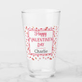 Naam Happy Valentines Day Snoep Pattern Pint Glass Glas (Voorkant)