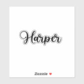 Naam Harper - Handgeschreven kalligrafie Sticker (Vel)