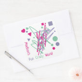 Naam Hartspleinen Stippen driehoeken Fun Crazy Wor Vierkante Sticker (Envelop)