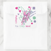 Naam Hartspleinen Stippen driehoeken Fun Crazy Wor Vierkante Sticker (Tas)