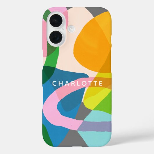 Naam hedendaagse kleurrijke Abstracte kunstvormen Case-Mate iPhone Case (Achterkant)