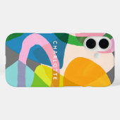 Naam hedendaagse kleurrijke Abstracte kunstvormen Case-Mate iPhone Case (Achterkant (horizontaal))