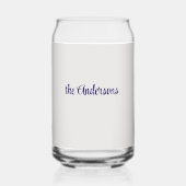 Naam || Helderblauw Hart Gelukkig Verjaardag Ameri Blikvorm Glas (Achterkant)