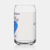 Naam || Helderblauw Hart Gelukkig Verjaardag Ameri Blikvorm Glas (Links)