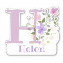 Naam Helen & Initiaal met Floral Design