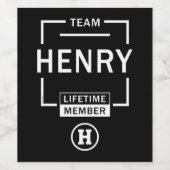 Naam Henry Wijn Etiket (Enkel label)