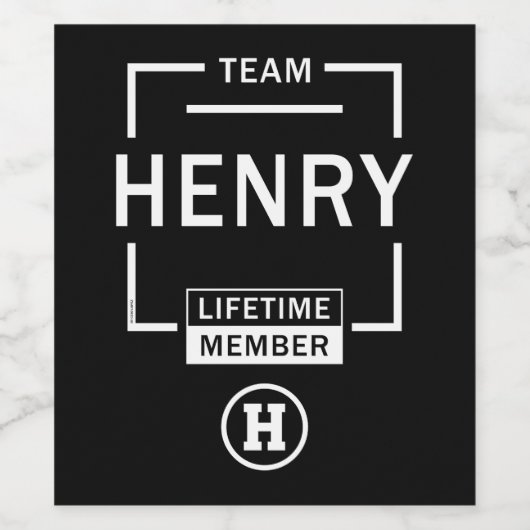 Naam Henry Wijn Etiket (Enkel label)