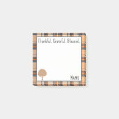 Naam, Herfst Herfst Plaid Dankbaar Post-it® Notes (Voorkant)