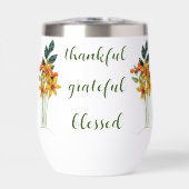 Naam, Herfstpapier Gewatteerde bloemen 11oz Wit (Voorkant)