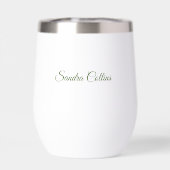 Naam, Herfstpapier Gewatteerde bloemen 11oz Wit (Achterkant)