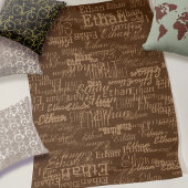 Naam Herhaald op Bruin Stijlvol volledig-over-gedr Fleece Deken