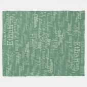 Naam Herhaald op volledig-over-gedrukt Groen Dusty Fleece Deken (Voorkant (Horizontaal))