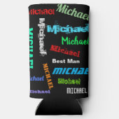 Naam herhalen Beste man of andere aangepaste tekst Blikjeskoeler (Achterkant)