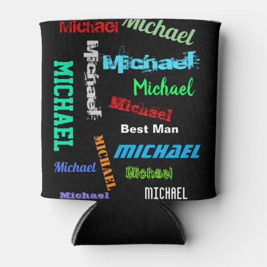 Naam herhalen Beste man of andere aangepaste tekst Blikjeskoeler (Voorkant)