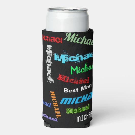 Naam herhalen Beste man of andere aangepaste tekst Seltzer Blikjeskoeler (Seltzer Voorkant)