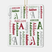 Naam herhalen Initiaal Genderneutrale persoonlijke Keramisch Ornament (Links)