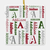 Naam herhalen Initiaal Genderneutrale persoonlijke Keramisch Ornament (Voorkant)