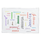 Naam Herhalend aangepast voor Bright Word Cloud Kussensloop (Achterkant)