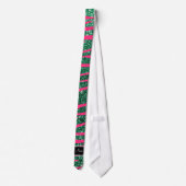 Naam hete roze zebrastrepen groene glitter stropdas (Achterkant)