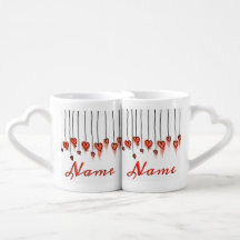 Naam hier Fun Hearts Red en White Couples