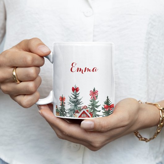 Naam Ho Ho Ho Rood Bow Kerstboom Gift Mok