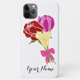 Naam hoes. gepersonaliseerde bloemboeket Case-Mate iPhone case