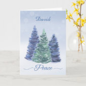  naam Holiday Peace Evergreen-boom Kaart (Gele Bloem)