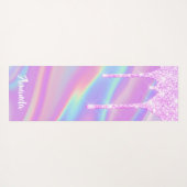 Naam Holographic Pink Drives Unicorn Pastels Yogamat (Achterkant (horizontaal))
