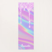 Naam Holographic Pink Drives Unicorn Pastels Yogamat (Achterkant)