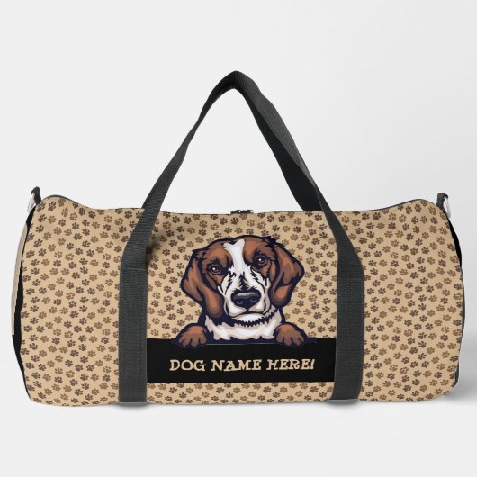 Naam hond, Jouw naam, Beagle + Paws Plunjezak (Voorkant)