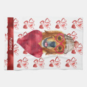 Naam Hondenliefhebber Valentijn Gift Golden Retrie Theedoek (Horizontaal)